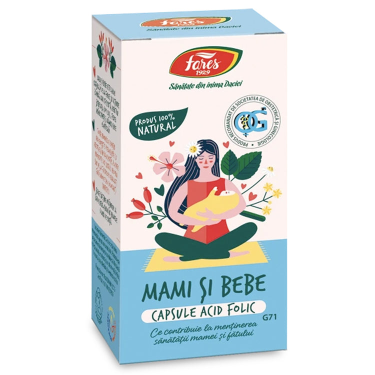 Acid Folic Natural G71, Fares, 30 Capsule - Vitax.ro