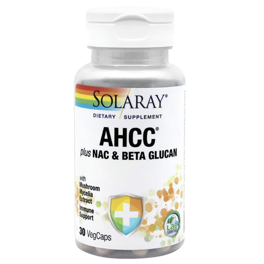 AHCC Plus NAC & Beta Glucan, Solaray, 30 Capsule Vegetale - Vitax.ro