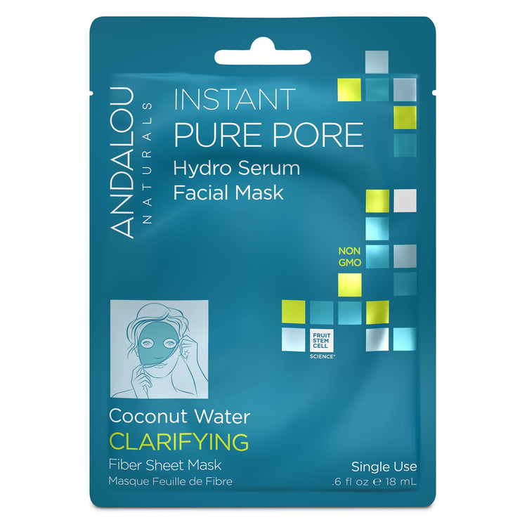 Instant Pure Pore Hydro Serum Facial Mask, Andalou Naturals, 18ml - Vitax.ro