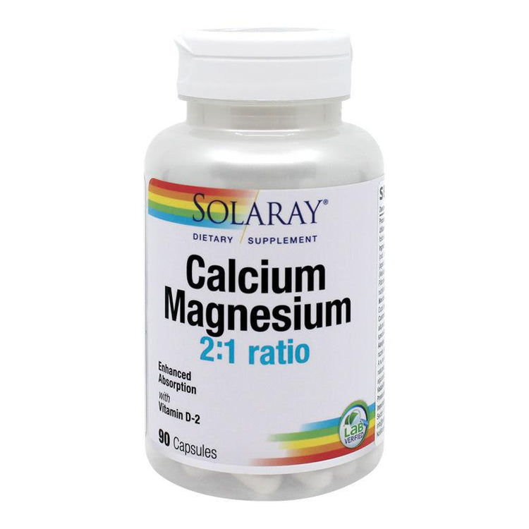 Calcium Magnesium With Vitamin D, Solaray, 90 Capsule - Vitax.ro