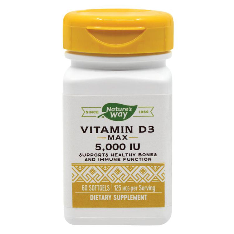 Vitamin D3 5000UI, Nature'S Way, Flacon cu 60 Capsule Moi - Vitax.ro