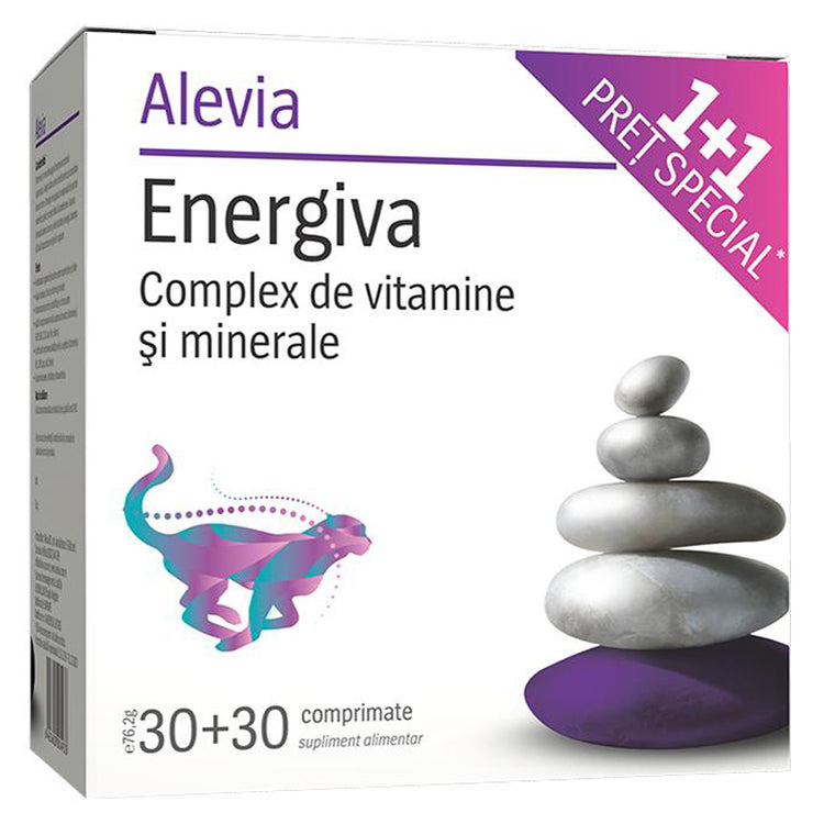 Energiva Complex de Vitamine si Minerale, Alevia, 30+30 Comprimate - Vitax.ro