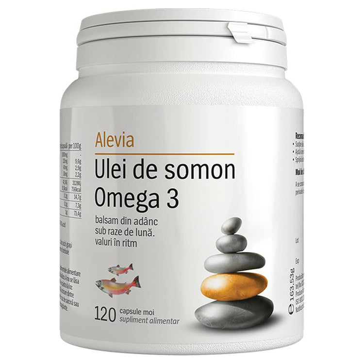 Ulei de Somon Omega 3, Alevia, 120 Capsule Moi - Vitax.ro