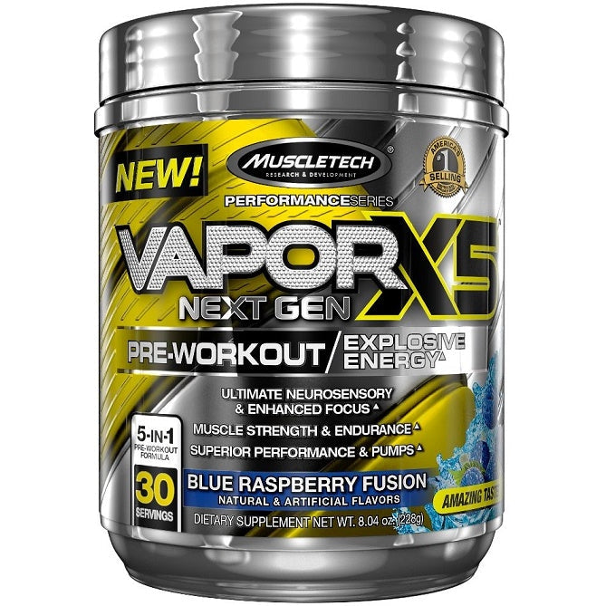 Vapor X5 Next Gen Pre-Workout, Blue Raspberry - 228g - Vitax.ro