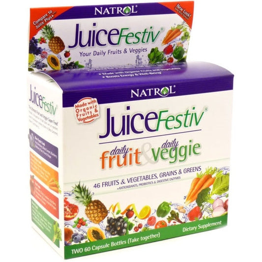 JuiceFestiv, Daily Fruits & Veggie - 60 + 60 caps - Vitax.ro