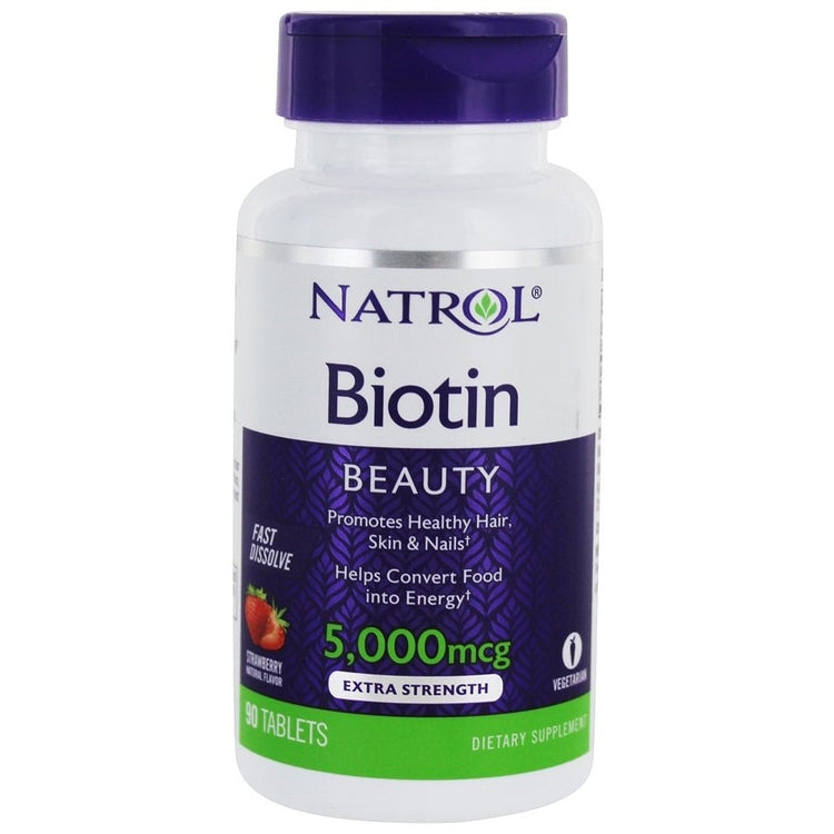 Biotin Fast Dissolve, 5000mcg - 90 tabs - Vitax.ro