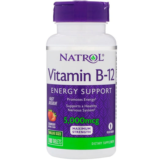 Vitamin B-12 Fast Dissolve, 5000mcg - 100 tabs - Vitax.ro