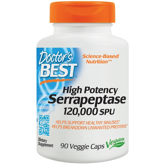 Serrapeptase, 120 000 SPU High Potency - 90 vcaps - Vitax.ro