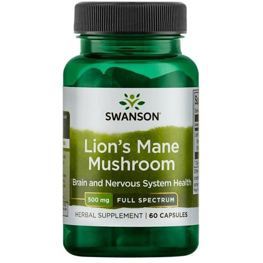 Full Spectrum Lion's Mane Mushroom, 500mg - 60 caps - Vitax.ro