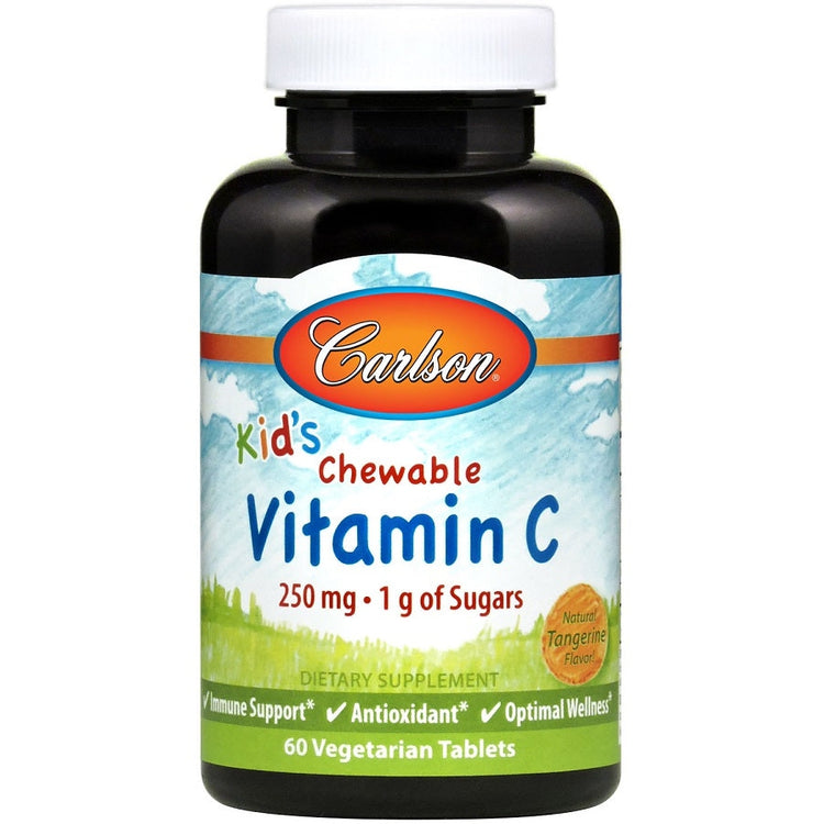 Kid's Chewable Vitamin C, 250mg Natural Tangerine - 60 vegetarian tabs - Vitax.ro