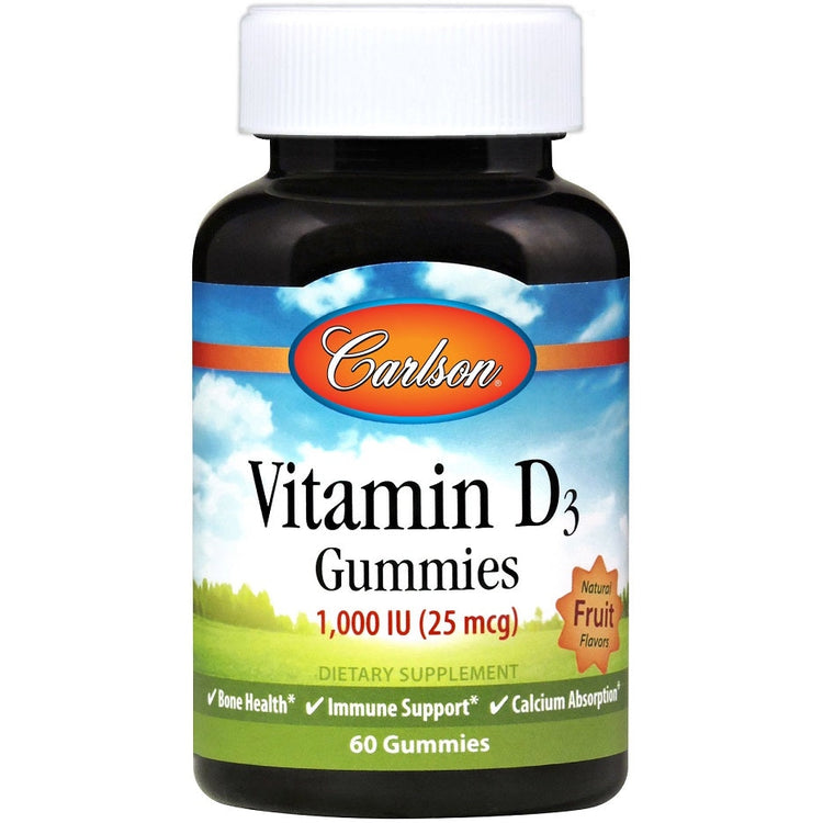 Vitamin D3 Gummies, 1000 IU Natural Fruit - 60 gummies - Vitax.ro