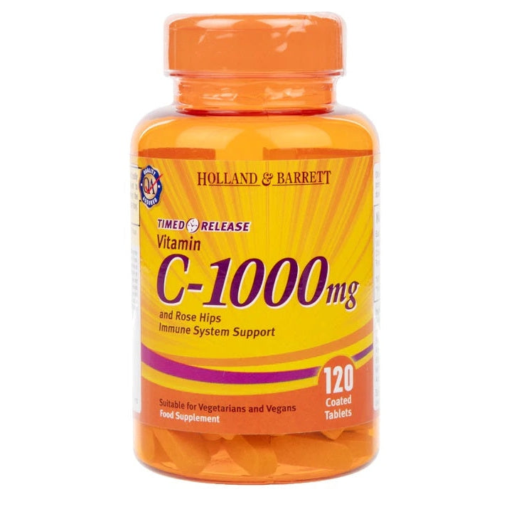 Timed Release Vitamin C with Rose Hips, 1000mg - 120 tablets - Vitax.ro