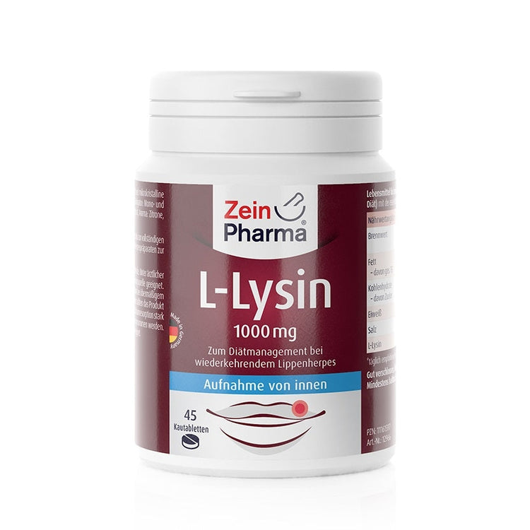 L-Lysine, 1000mg - 45 chewable tablets - Vitax.ro