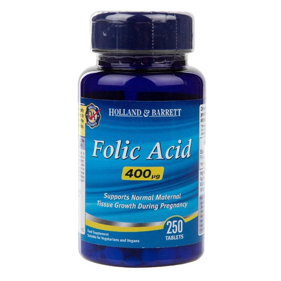 Folic Acid, 400mcg - 250 tabs (EAN 5017174014035) - Vitax.ro