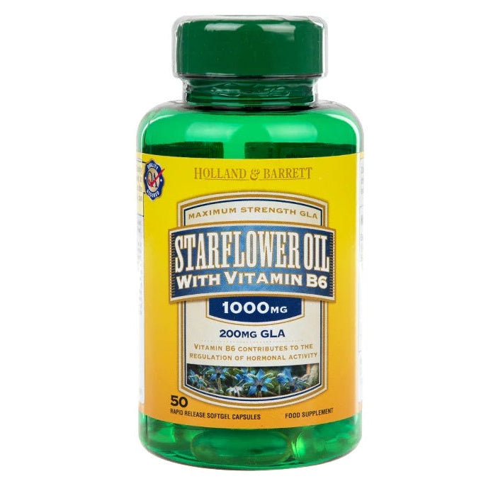 Starflower Oil 1000mg with Vitamin B6 - 50 caps - Vitax.ro
