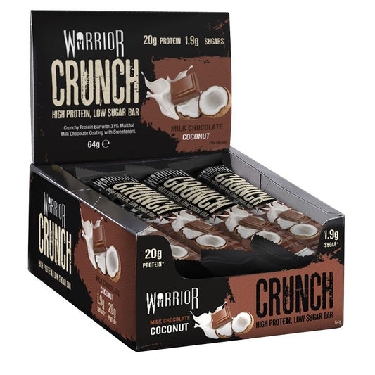 Crunch Bar, Milk Chocolate Coconut - 12 bars - Vitax.ro