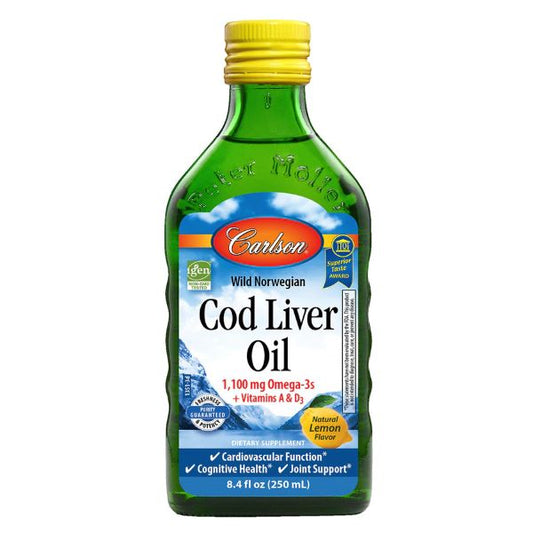 Wild Norwegian Cod Liver Oil, 1100mg Natural Lemon - 250 ml. - Vitax.ro