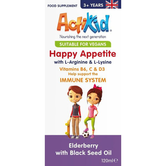 Happy Appetite Immune System, Elderberry with Black Seed Oil - 120 ml - Vitax.ro