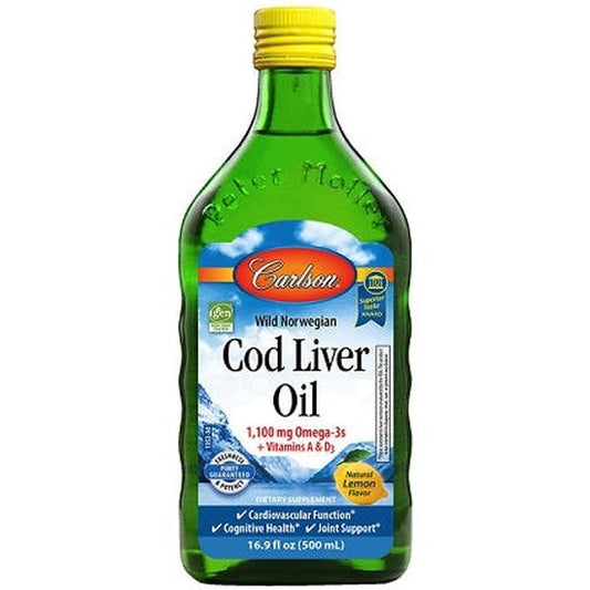 Wild Norwegian Cod Liver Oil, 1100mg Natural Lemon - 500 ml. - Vitax.ro