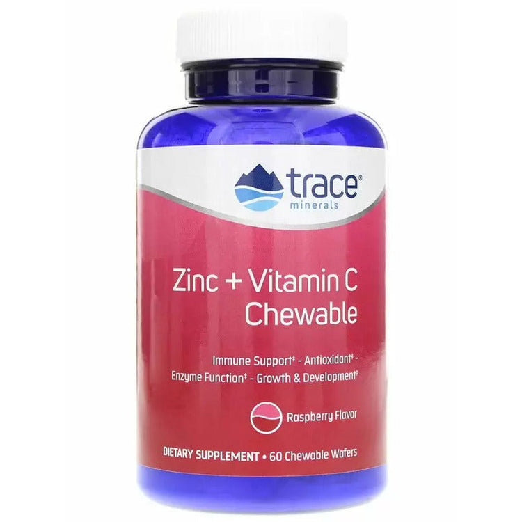 Zinc + Vitamin C Chewable, Raspberry - 60 chewable wafers - Vitax.ro