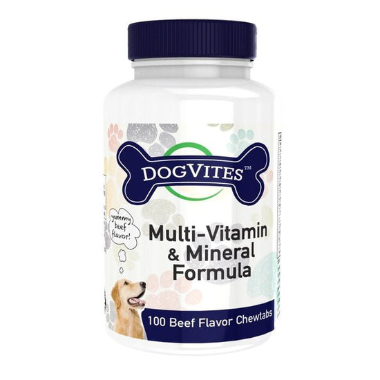 Multi-Vitamin & Mineral Formula For Dogs, Beef Flavour - 100 chewtabs - Vitax.ro