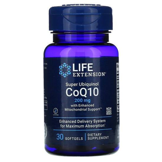 Super Ubiquinol CoQ10 with Enhanced Mitochondrial Support, 200mg - 30 softgels - Vitax.ro
