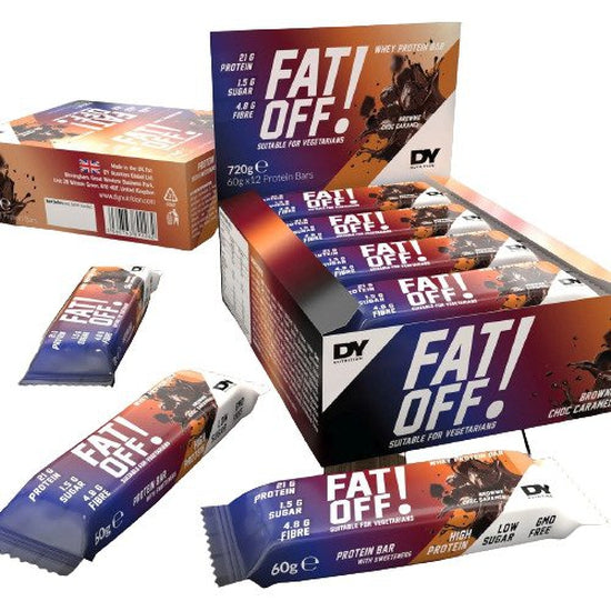 Fat Off! Whey Protein Bar, Brownie Chocolate Caramel - 12 x 60g - Vitax.ro