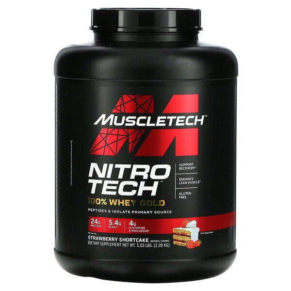 Nitro-Tech 100% Whey Gold, Strawberry Shortcake - 2280g - Vitax.ro