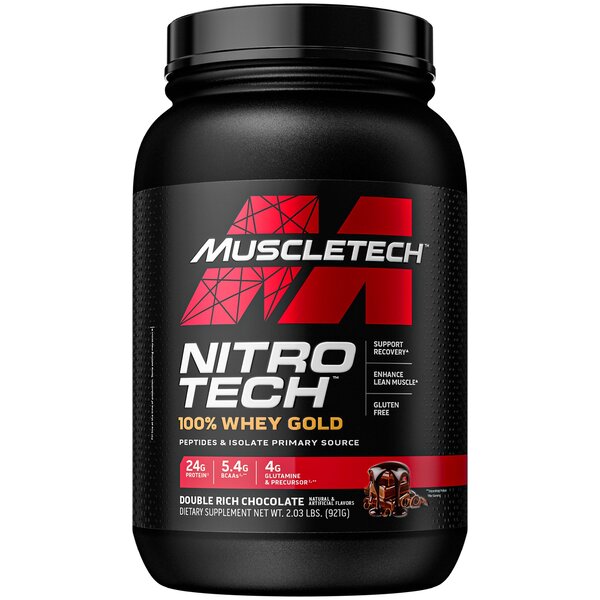 Nitro-Tech 100% Whey Gold, Double Rich Chocolate - 921g - Vitax.ro