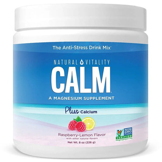 Natural Calm Plus Calcium, Raspberry Lemon (EAN 183405043558) - 226g - Vitax.ro