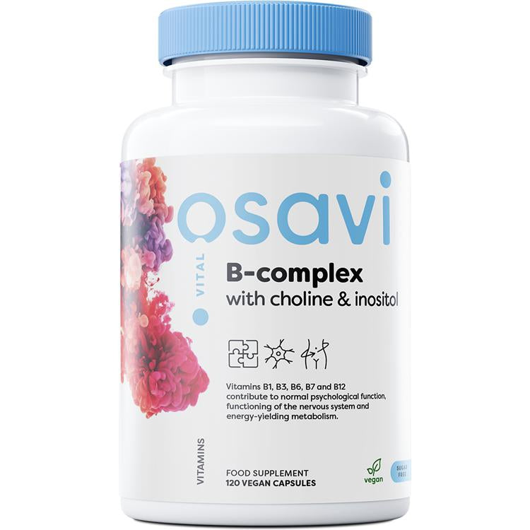 B-Complex with Choline & Inositol - 120 vegan caps - Vitax.ro