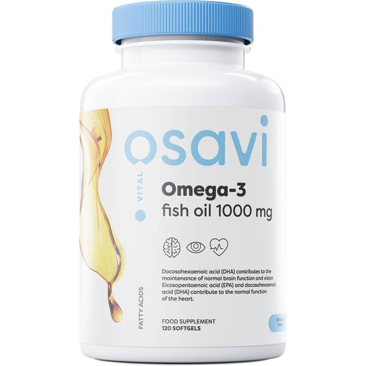 Omega-3 Fish Oil, 1000mg (Lemon) - 120 softgels - Vitax.ro