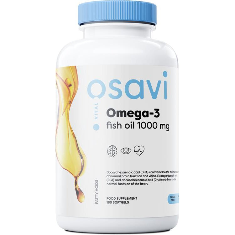 Omega-3 Fish Oil, 1000mg (Lemon) - 180 softgels - Vitax.ro