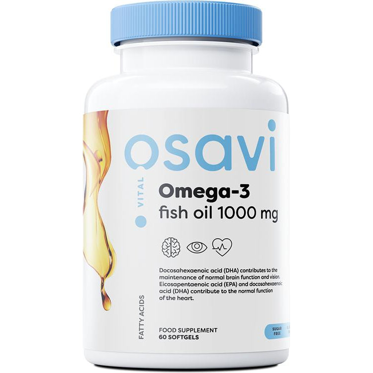 Omega-3 Fish Oil, 1000mg (Lemon) - 60 softgels - Vitax.ro
