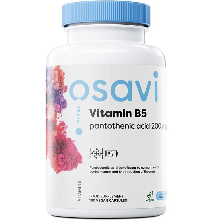 Vitamin B5 Pantothenic Acid, 200mg - 180 vegan caps - Vitax.ro