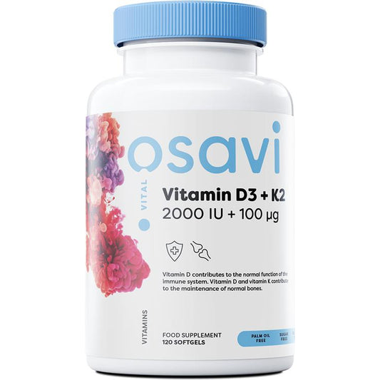 Vitamin D3 + K2, 2000IU - 120 softgels - Vitax.ro