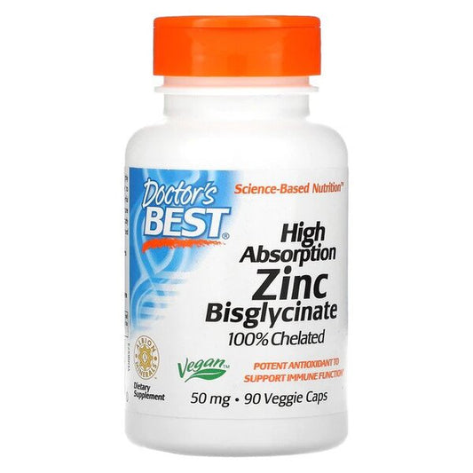High Absorption Zinc Bisglycinate, 50mg - 90 vcaps - Vitax.ro