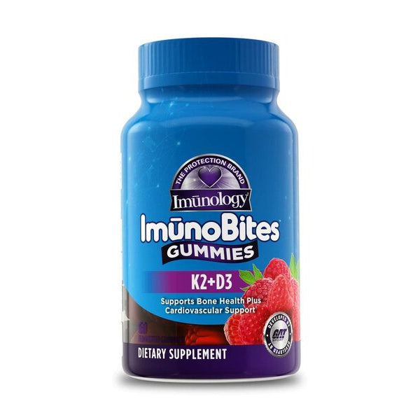 Imunology ImunoBites Gummies K2+D3, Raspberry - 60 gummies - Vitax.ro