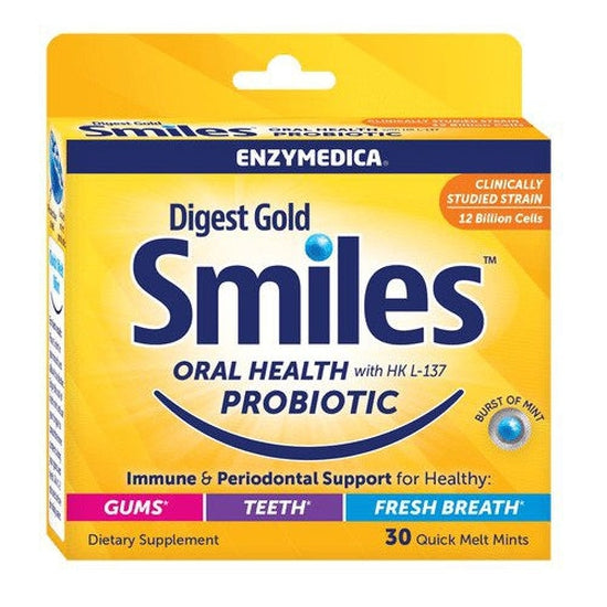 Digest Gold Smiles, Burst of Mint - 30 quick melt mints - Vitax.ro