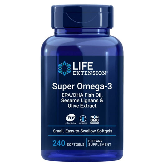 Super Omega-3 EPA/DHA with Sesame Lignans & Olive Extract - 240 softgels - Vitax.ro