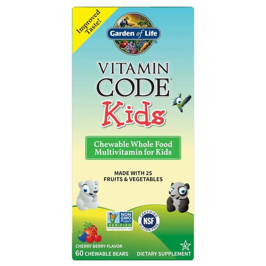 Vitamin Code Kids, Chewable Whole Food Multivitamin For Kids, Cherry Berry - 60 chewable bears - Vitax.ro