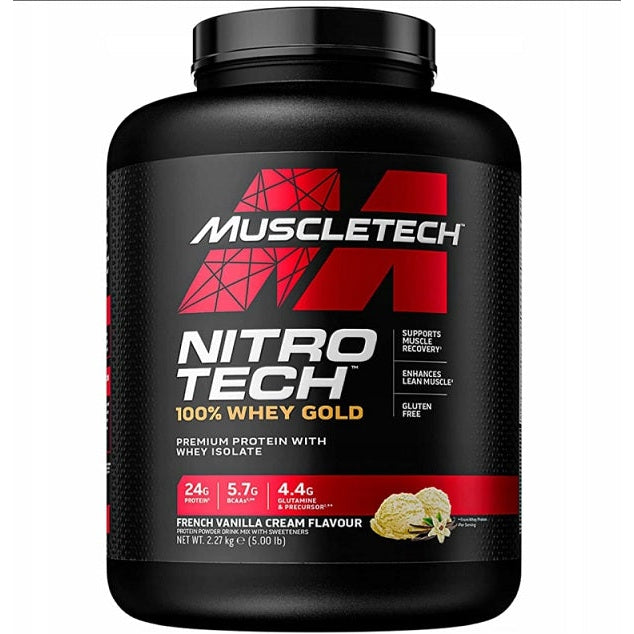 Nitro-Tech 100% Whey Gold, French Vanilla Cream - 2270g (EAN 631656256376) - Vitax.ro