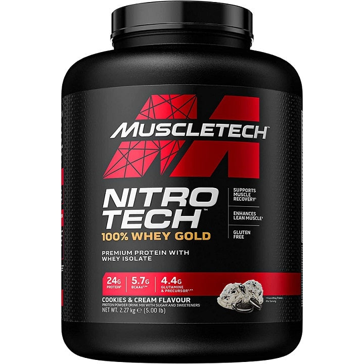 Nitro-Tech 100% Whey Gold, Cookies & Cream - 2270g - Vitax.ro