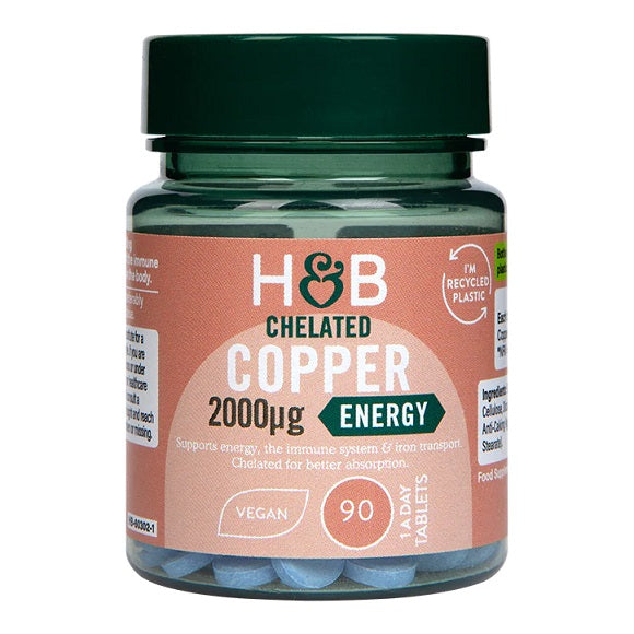 Chelated Copper, 2000mcg - 90 vegan tabs - Vitax.ro