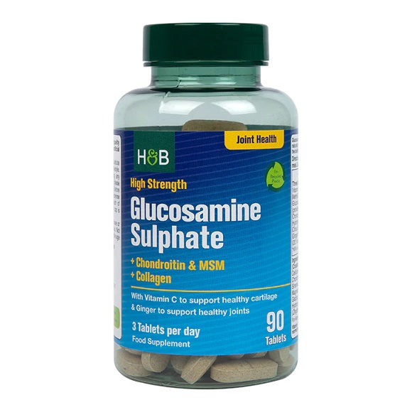 High Strength Glucosamine Sulphate + Chondroitin & MSM + Collagen - 90 tabs - Vitax.ro