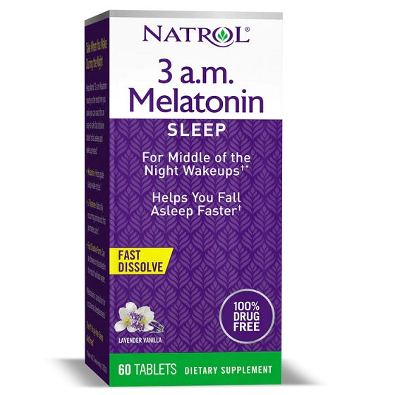 3 A.M. Melatonin Fast Dissolve, Lavender Vanilla - 60 tabs - Vitax.ro