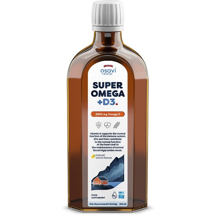 Super Omega + D3, 2900mg Omega 3 (Lemon) - 250 ml. - Vitax.ro
