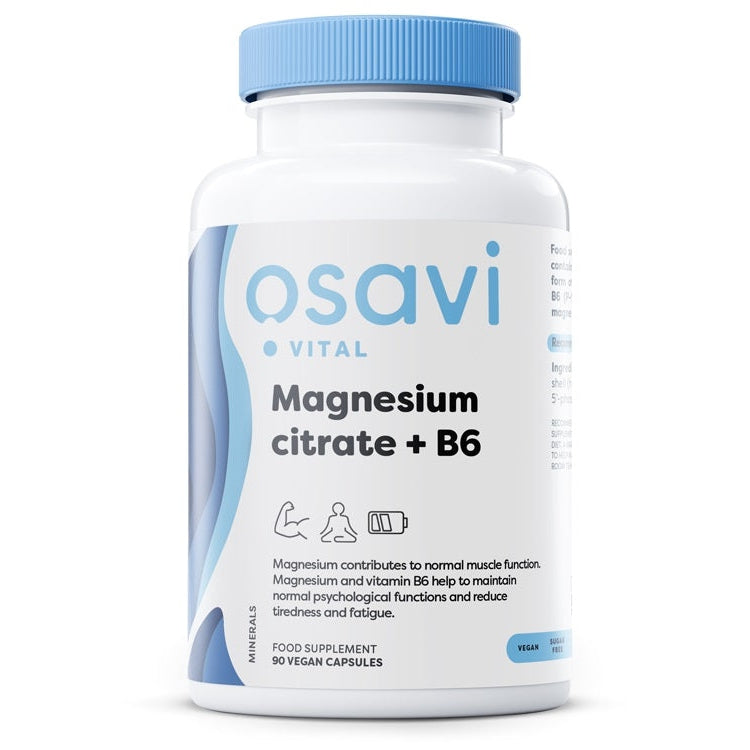 Magnesium Citrate + B6 - 90 vcaps - Vitax.ro