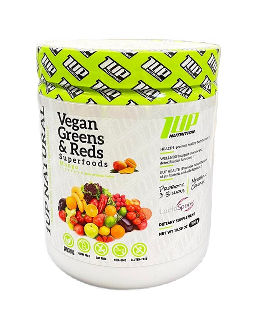 Vegan Greens & Reds Superfoods, Mango - 300g - Vitax.ro
