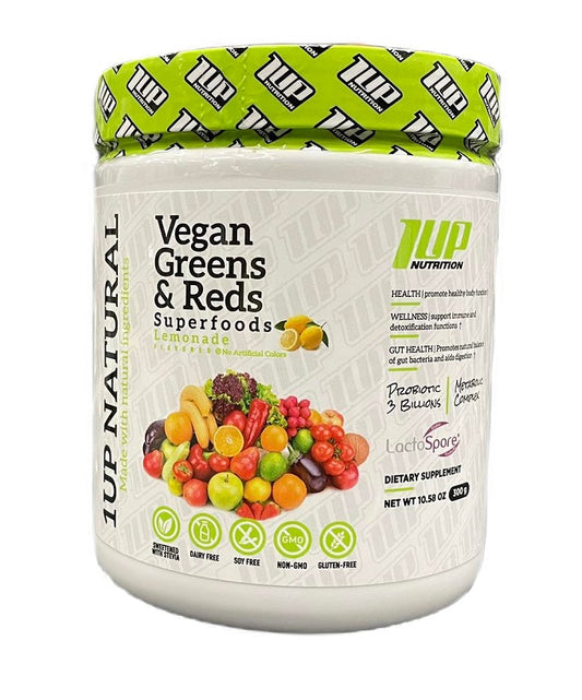 Vegan Greens & Reds Superfoods, Lemonade - 300g - Vitax.ro
